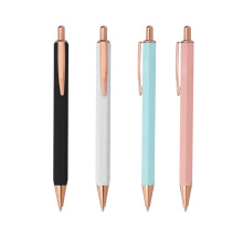 Benutzerdefinierte Logo gedruckter Hexagon Ballpoint Stift Werbe Geschenkball Stift Werbung Metal Rose Gold Stift mit kundenspezifischem Logo